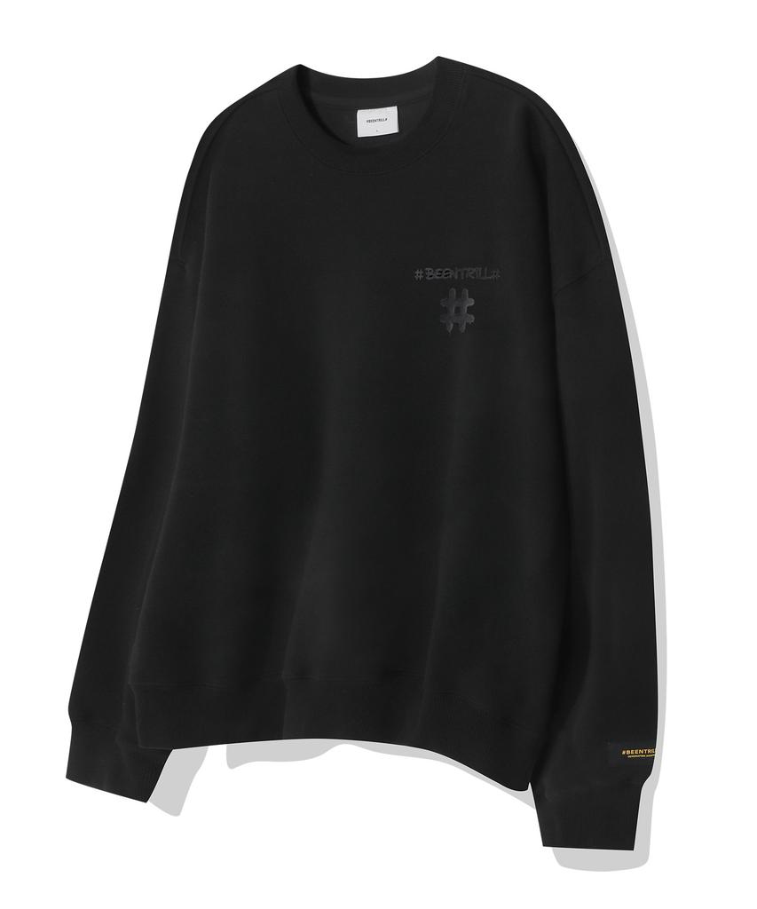 BEENTRILL [24Fw] Spray Hashtag Sweatshirt (Black)