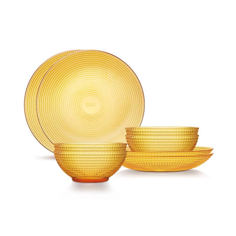 VISIONS Corning Amber Glass 8-Piece Dinnerware Set