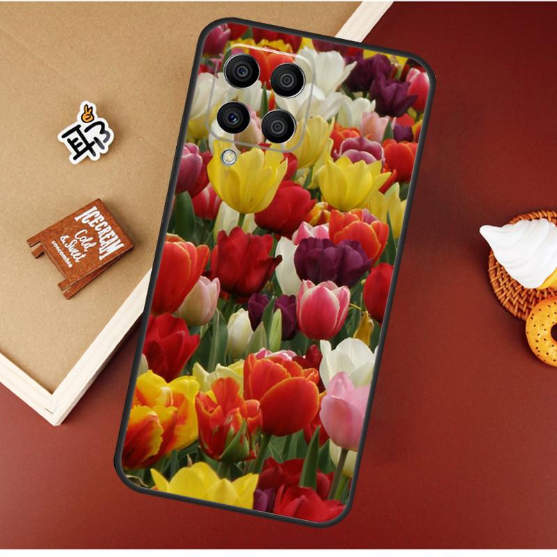 Tulip Flower Colorful Case For Samsung Galaxy M55 M35 M15 M56 M36 M16 M06 M31 M13 M33 M53 M12 M32 M52 M14 M34 M54