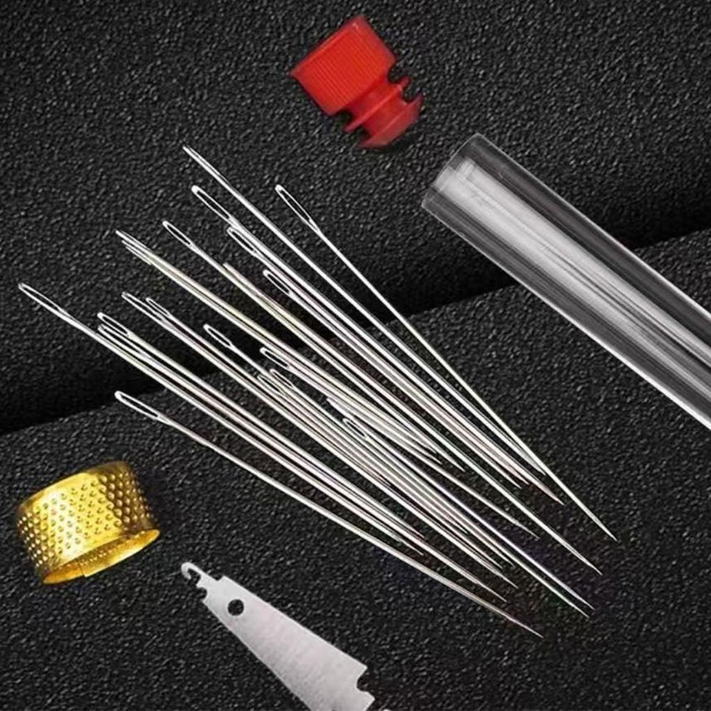 Sewing Needles Set Large Eye Needles with Thread Multi Size Clothing Sewing Embroidery Cross Needle Kits Home DIY Manual Tools