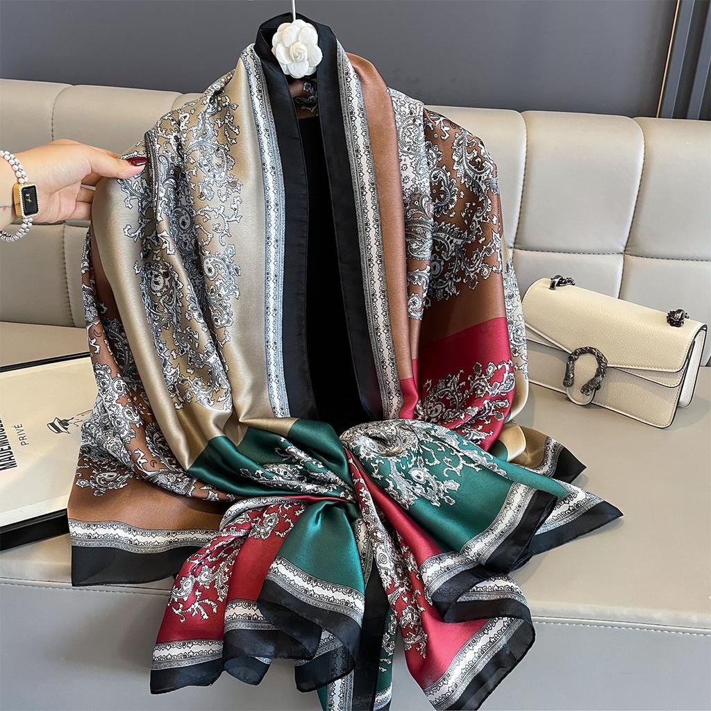 Женские 180*90 см модные красивые мягкие шелковые шарфы женские женские шаль хиджаб накидка платок бандана кашне пляжное парео