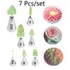 7 Pcs/set Leaves Cream Metal Tips Stainless Steel Icing Piping Nozzles Cake Cream Decorating Cupcake