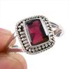 Натуральный гранат, драгоценный камень ручной работы, твердое серебро 925 пробы, подарочное ювелирное кольцо, размер 9 n5l44