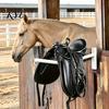Horse Saddle Rack Portable Rack, Hangs on Stall Walls or Doors, No Drill Iron Removable Holder, Hanger for Western English Storage Wall Mount