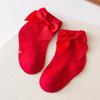 Детские сетчатые носки с бантиком, мягкие хлопковые носки для новорожденных, носки принцессы для младенцев и маленьких девочек, милые дышащие носки