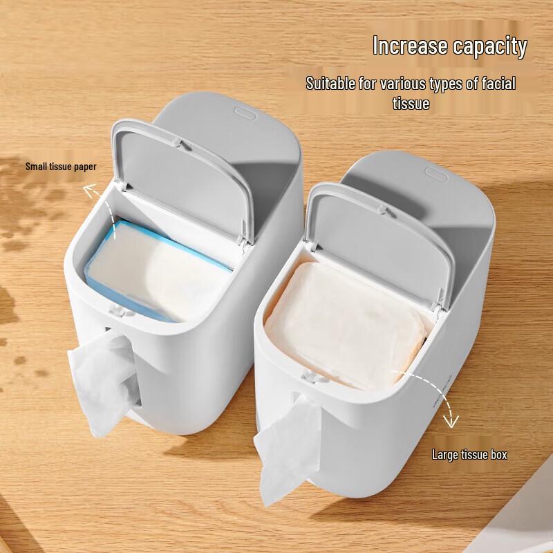 ecoco Multi-purpose Desktop Tissue Box with Mini Trash Can