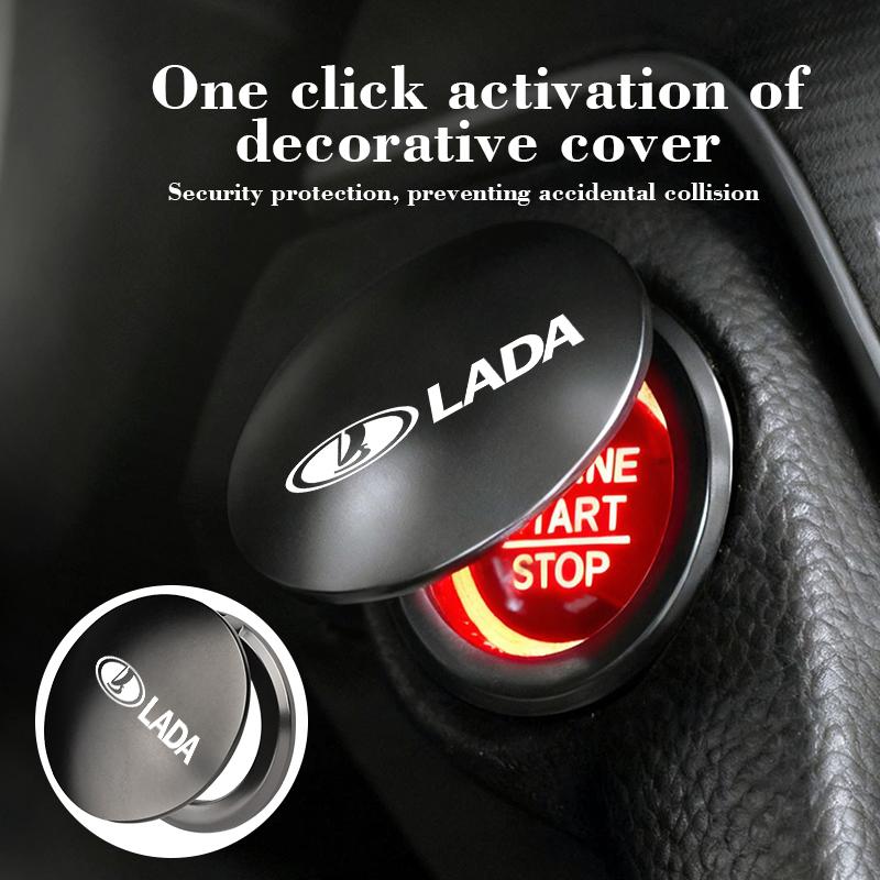 For Lada Car One-click Start Button Protection Decoration Cover Interior Accessories Samara Niva Vesta Granta Riva Priora 4x4 WW21