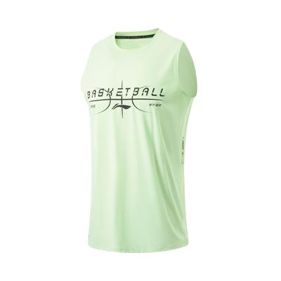 Li Ning Cba Series Ice Feel Sweat Absorbing Comfortable Sports Casual Simple Basketball Jacket Men Tops Dynamic-Green AVSU033-6