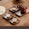 HeMu Chinese Black Walnut Dried Fruit Tray Nuts Dessert Saucer Teacoon Pad Tray Dessert Table Home Tea Set Storage Tray