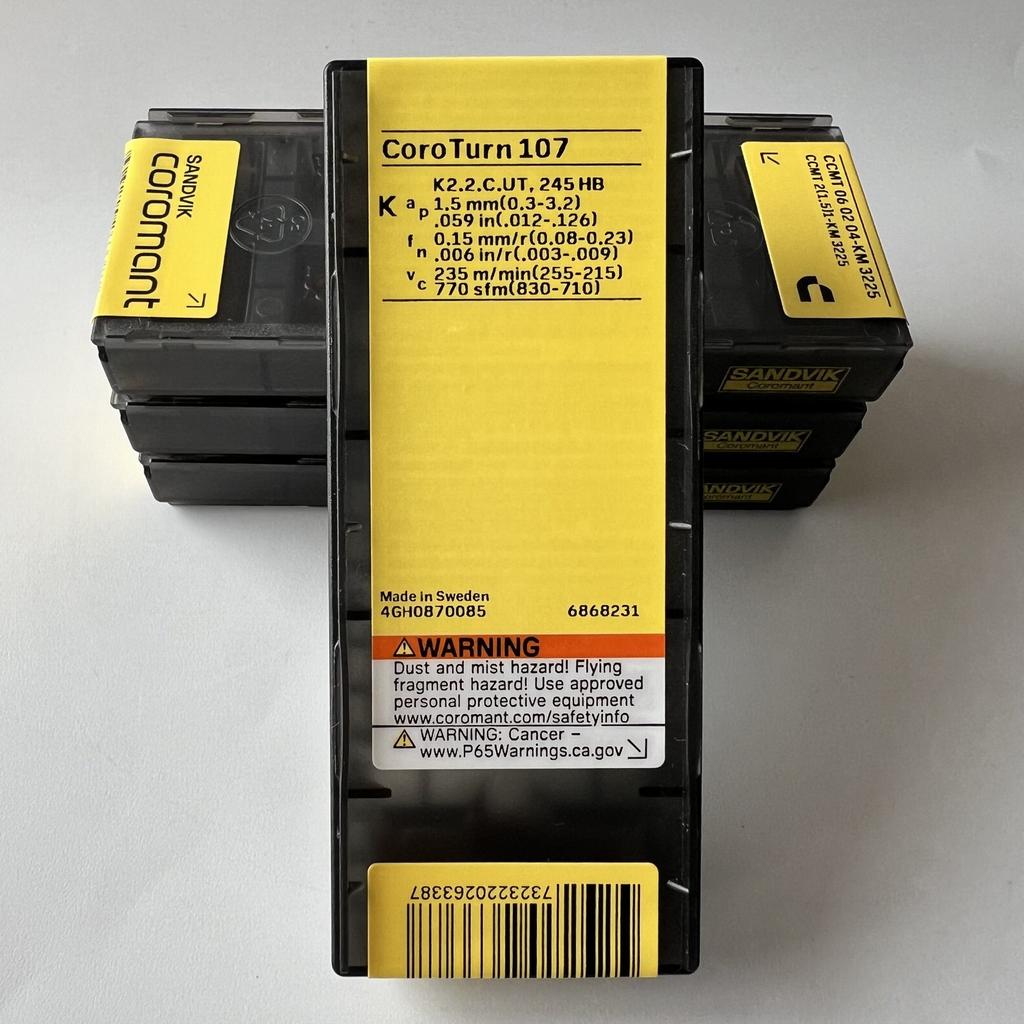 SANDVIK / CCMT060204-KM 3225 / Original Swedish hard alloy blade 10 Pcs