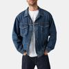 Куртка мужская Levis с заостренным воротником, свободного кроя, однобортная, с длинными рукавами, синяя A5782-0021