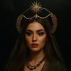 Солнечный Бог Барокко Корона Звезда Тиара Головной убор Винтажный Слава Повязка на голову Аксессуары для волос