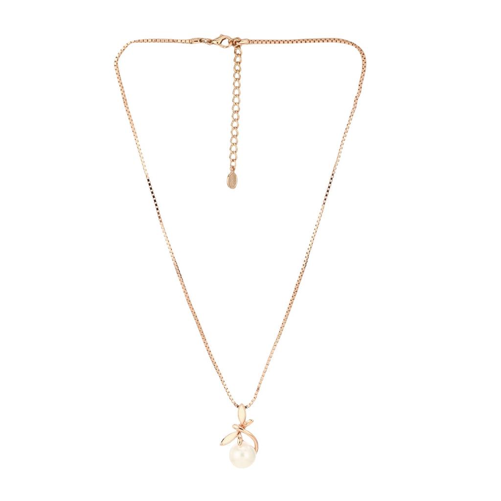 Симпатичный комплект кулонов Estele из розового золота с жемчугом и эмалью для женщин