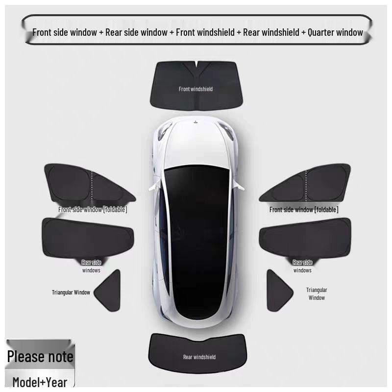 Занавески для боковых окон кемпинга на природе для Tesla Model Y Renew 3 - Защита от солнца и теплоизоляция
