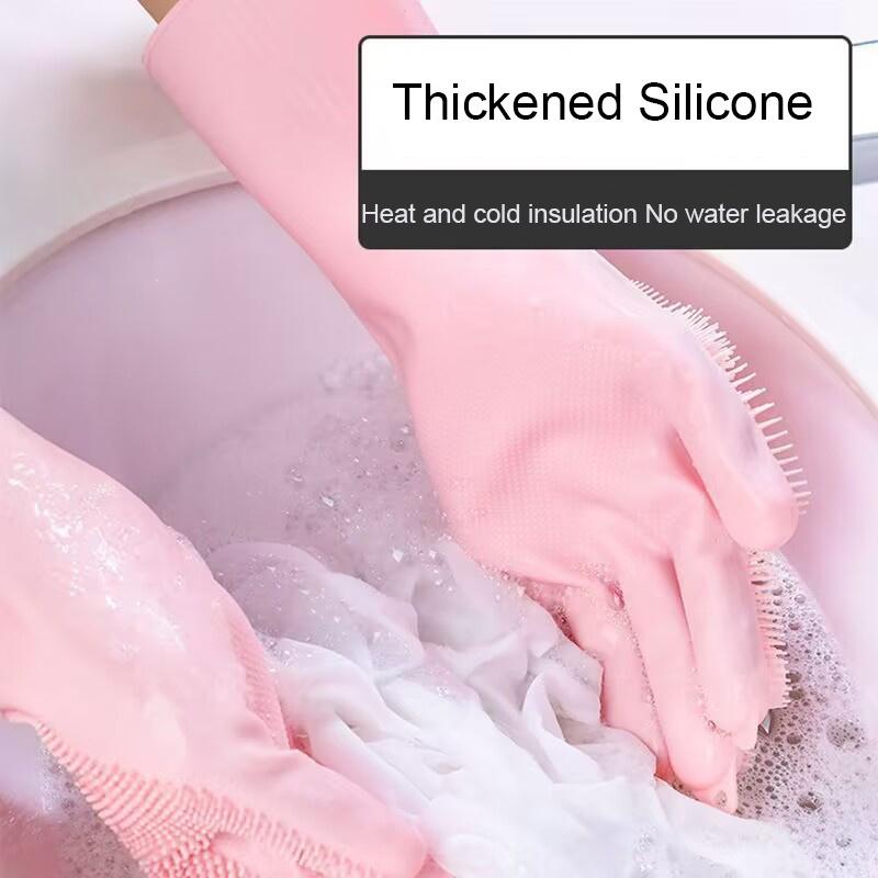Многоразовые силиконовые хозяйственные перчатки, перчатки для мытья посуды со скребком, хозяйственные кухонные перчатки, ?Уход за животными