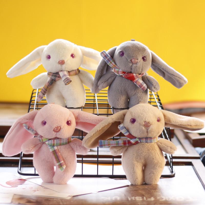 Adorable Plush Bunny Keychain Mini Stuffed Toy Cute Rabbit Bag Charm Pp Cotton