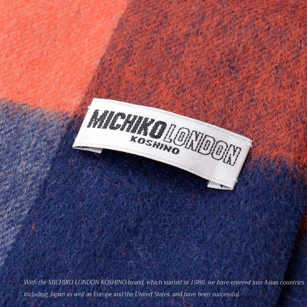 MICHIKO LONDON Брендовый шерстяной шарф в клетку Cold Block, унисекс, погода, (Узор B Черный/Темно-синий)