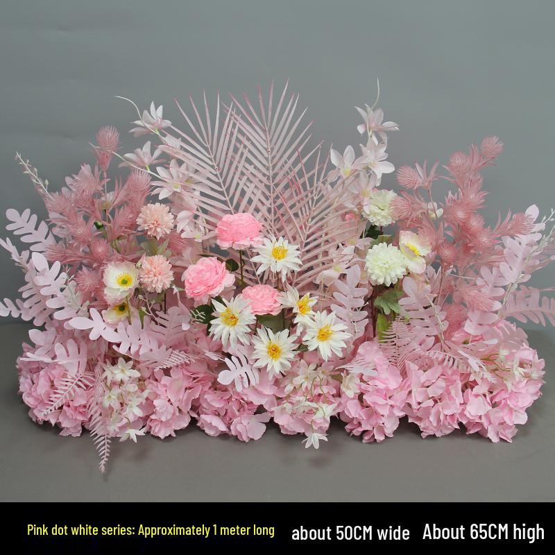 Wedding Aisle Floral Arrangement: Artificial Flower Basket & Row Decoration