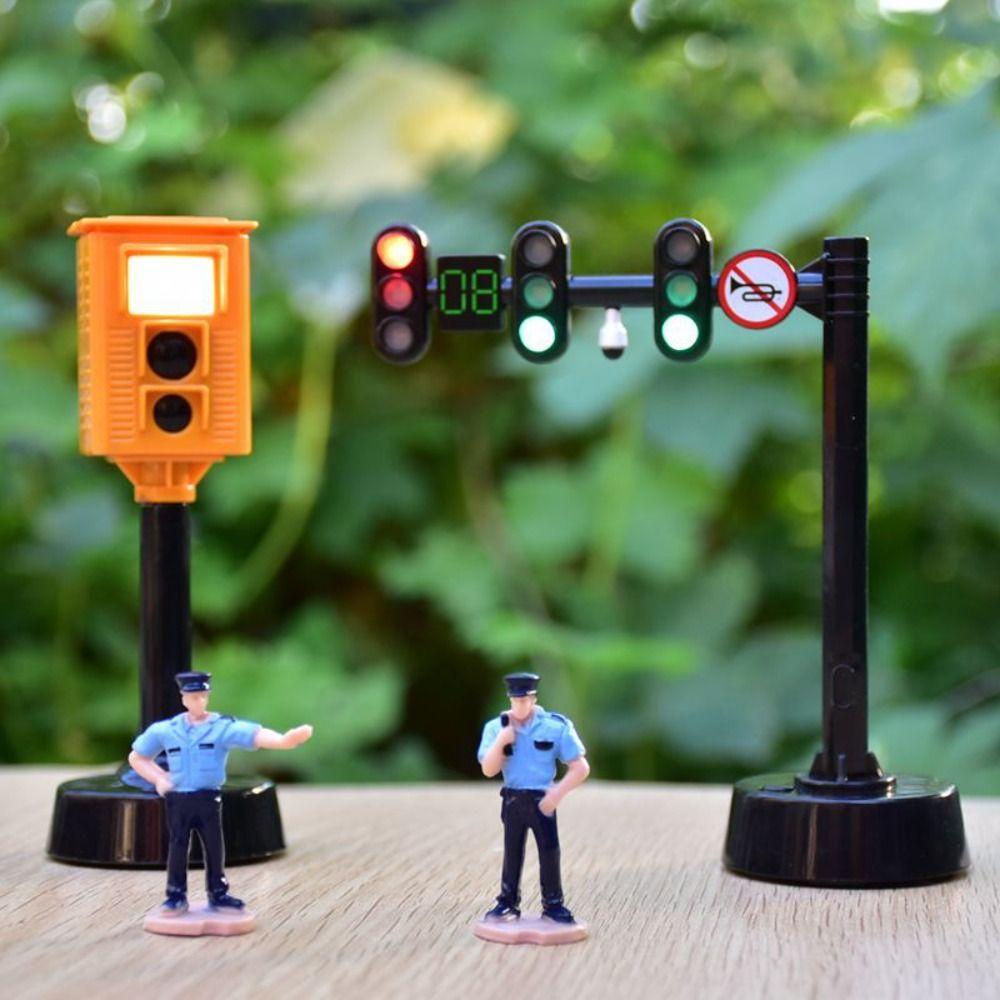 Safety Traffic Toy Light Signs Mini Traffic Light Building Blocks Mini Stop Model Toys  Kids Gift