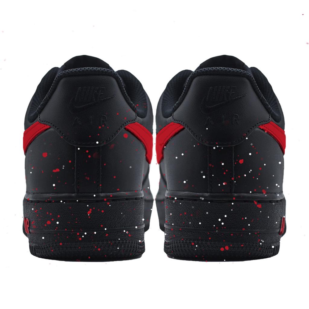 Nike Air Force 1 Алый Горошек Устойчивые к истиранию Нескользящие Низкие Кеды для Скейтборда Унисекс Черный Красный cw2288001(Команда1039-)
