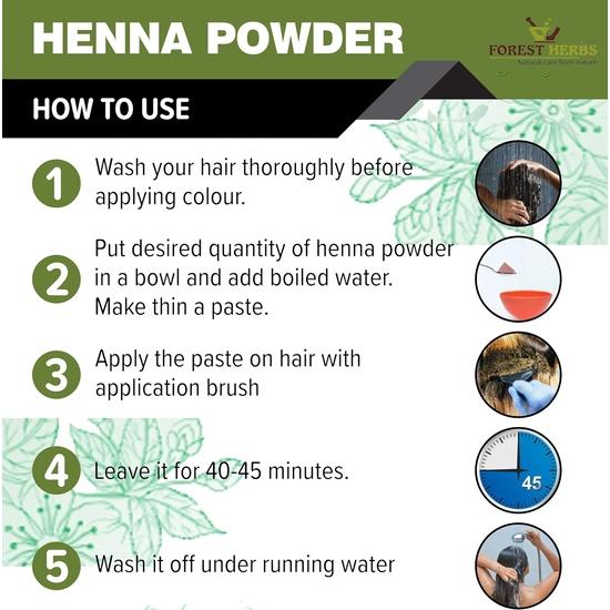 The Forest Herbs Natural Care From Nature Organic Henna Powder For Hair Colour and Growth, 200g - (Brown) Redish