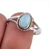 Natural Republic Larimar Gemstone Handmade 925 Sterling Silver Ring S.8.5 S8e75