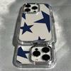 Чехол для телефона с узором из синих звезд, подходит для iPhone 17 16 15 14 13 12 11 Pro/Max/Plus, противоударная задняя крышка