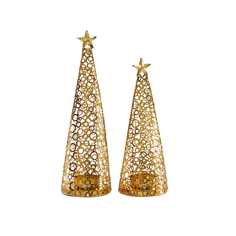 Металлический подсвечник для чайных свечей в виде рождественской елки, европейский дизайн, декор для свадебного приема, праздничное украшение стола