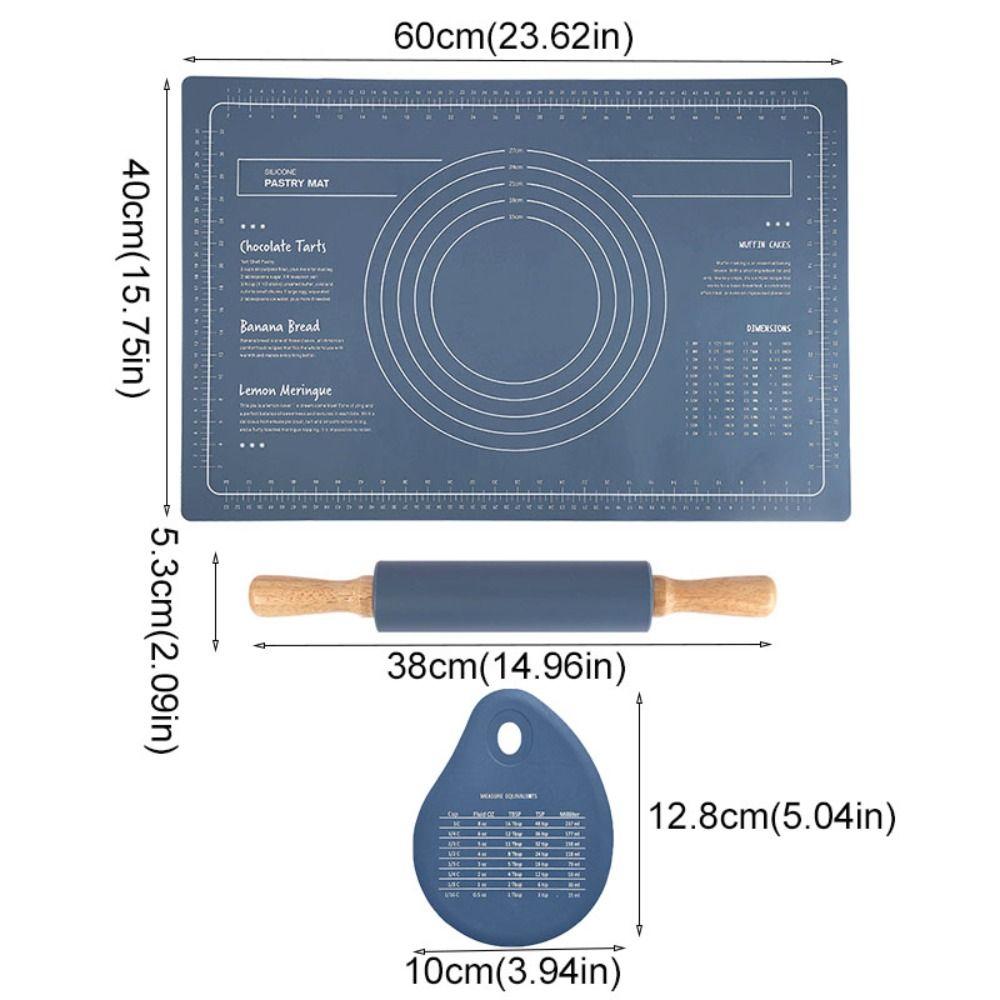 Жаростойкий коврик для раскатывания теста со шкалой, коврик для выпечки, коврик для кондитерских изделий, набор силиконовых подушечек для замешивания, торт