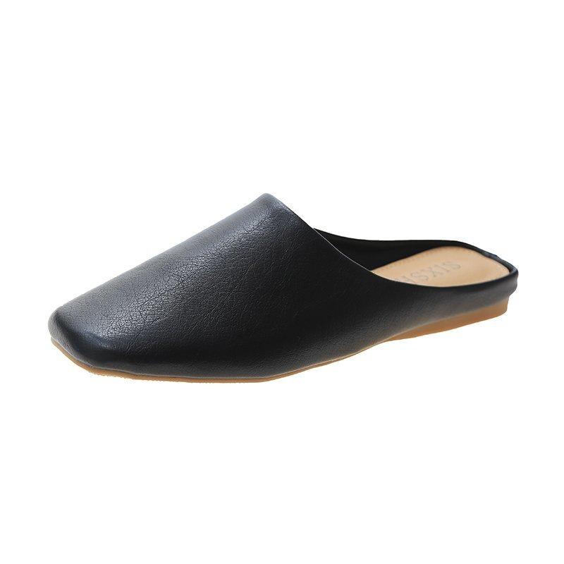 Баотоу полутапочки женские весна 2025 новые квадратный носок ретро интернет-знаменитость без задника офис прохладные тапочки