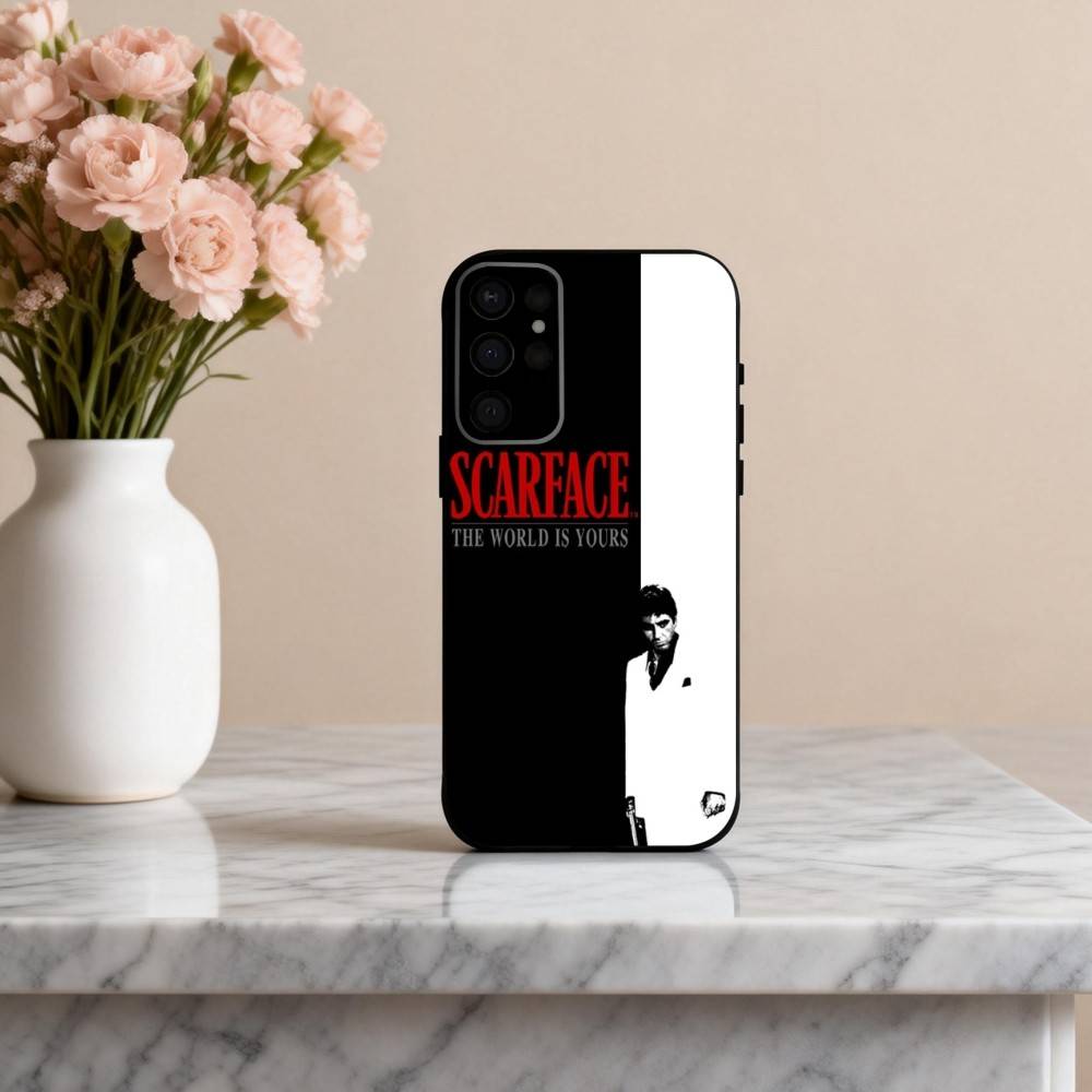 T-The World Is Yours S-Scarfaces Phone Case For Samsung S25,24,23,22,30,21,10,9,Ultra,Plus,Lite,FE,4,5 G Soft Black Case