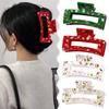 Acrylic Christmas Hair Clip Elk Christmas Tree Print Women Headwear Cute Ponytail Hairpin