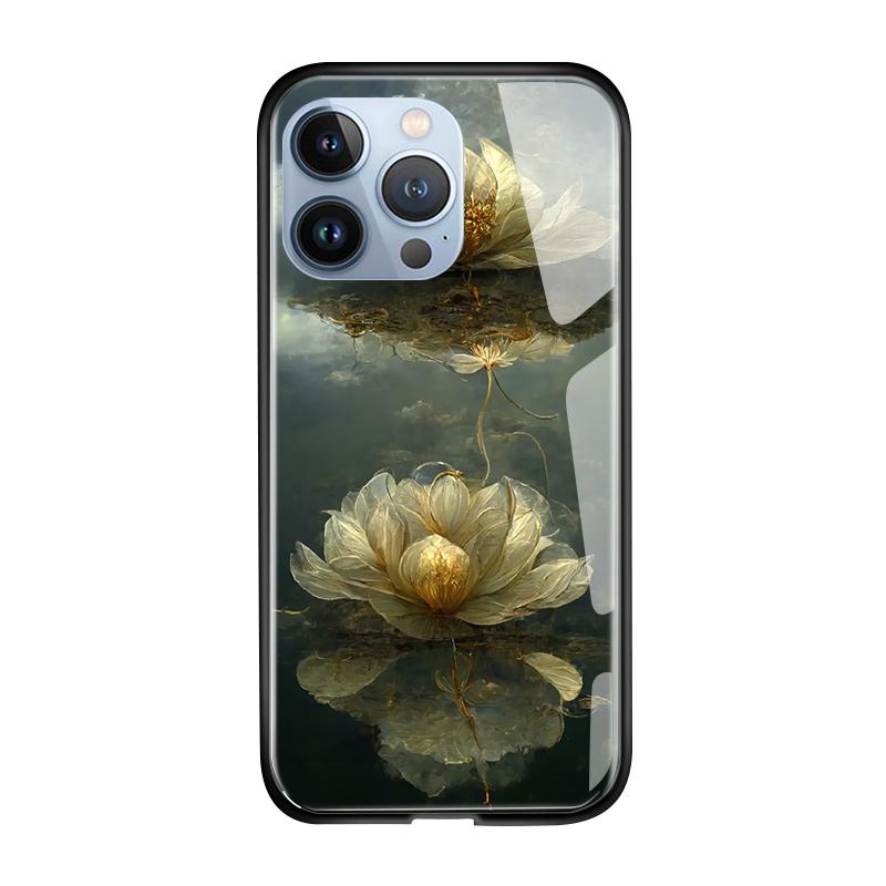 Чехол для телефона из закаленного стекла для iPhone 11 12 13 14 15 16 17 Redmi 10 12 14C Note10 Note14 Xiaomi 11Lite PocoC75 Мягкий край Ударопрочный Гладкий чехол