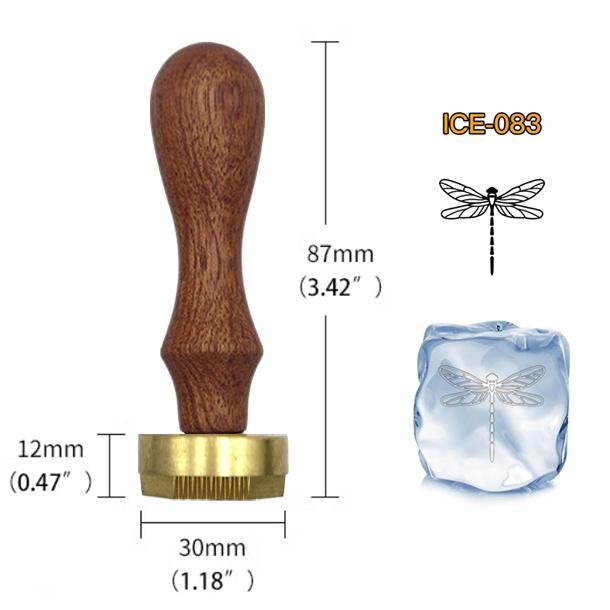 Ice Stamp With Removable Brass Head & Wood Handle - Vintage 1.18" Branding for Cubes, Cocktails, Whiskey, Mojito Drinks - Bar Making DIY Crafting
