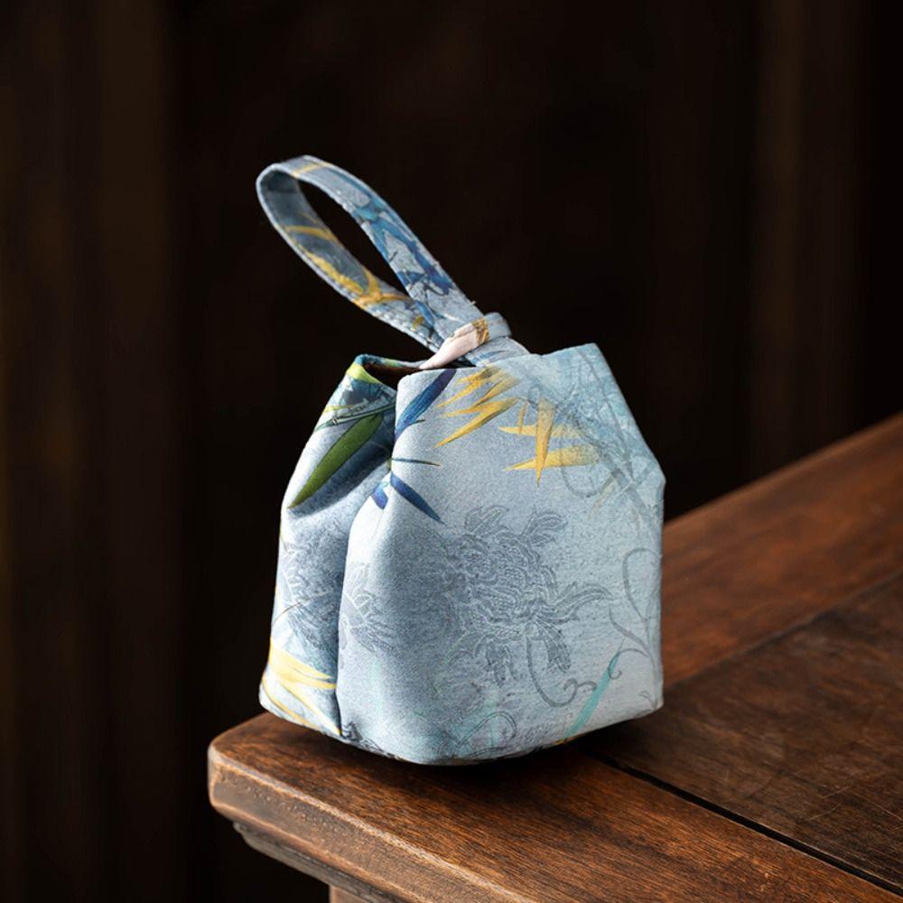 Ударопрочная сумка для хранения чайной посуды с принтом, маленький мешочек для мелочей, модная вышитая сумочка, кошелек