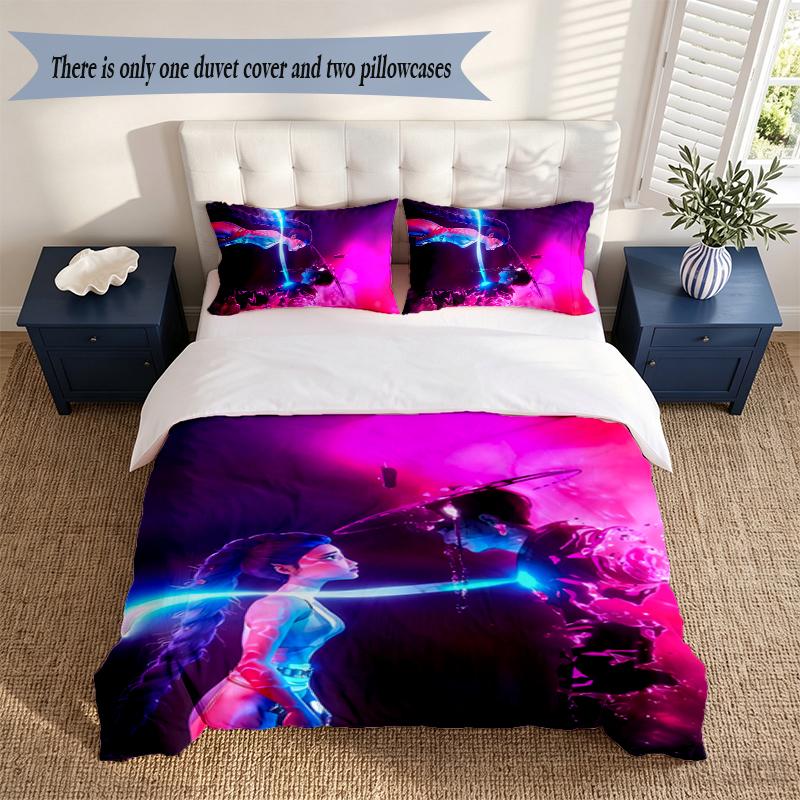 rujinu 3‑Piece Bedding Set Soft Microfiber Duvet Cover Pillowcases Comfortable Bed Linen for Bedroom Decoration