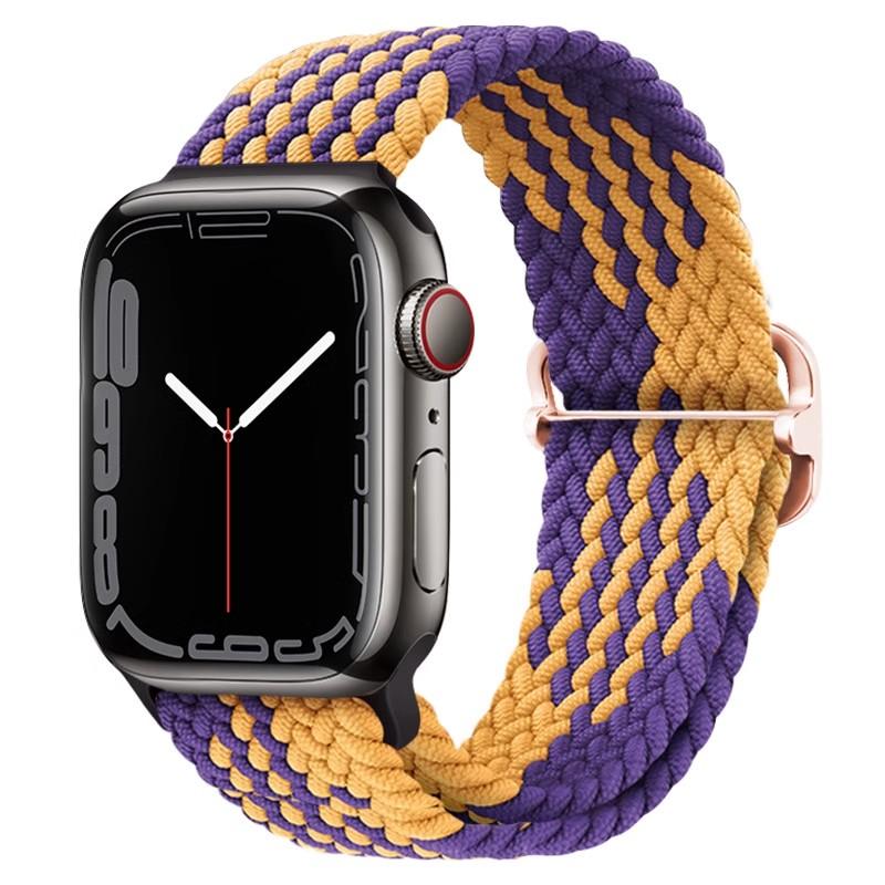 Braided Loop For Apple watch Strap 44mm 40mm 45mm 41mm 42mm 38mm 49mm Elastic Solo bracelet iWatch series 7 se 3 6 Ultra 8 Band