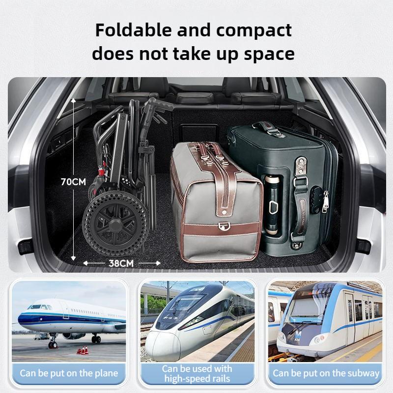 Портативная ручная инвалидная коляска для пожилых людей, легкая и складная, для пожилых людей, ходьба, ручной самокат