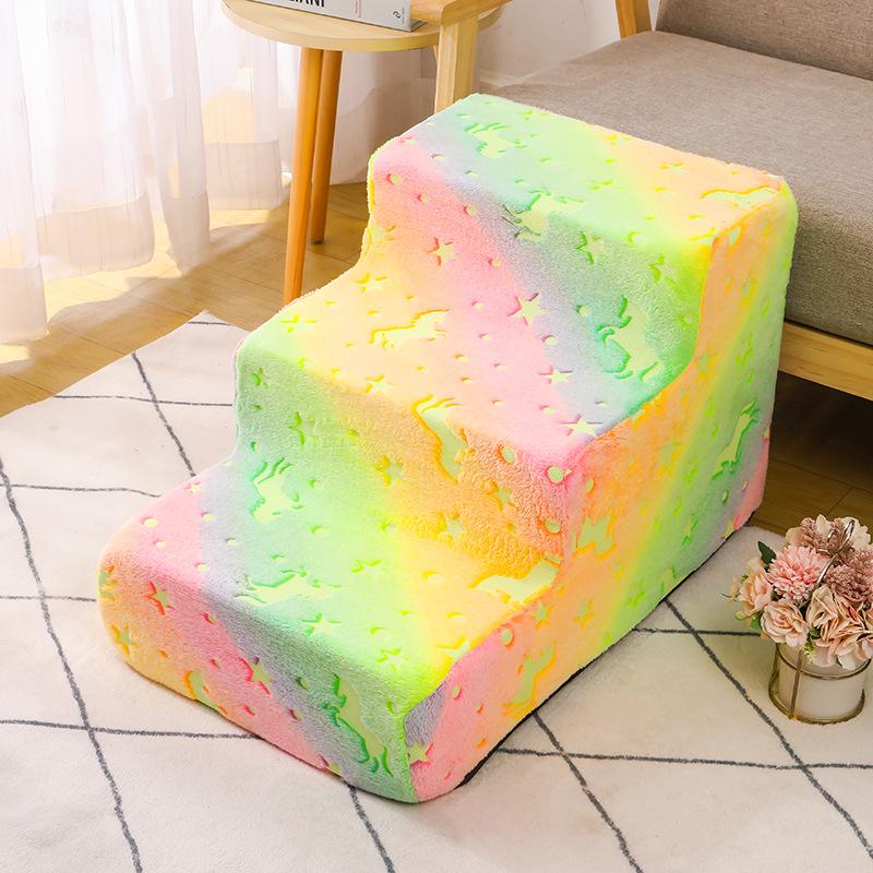 Светящаяся рампа для питомца: Губчатые ступеньки для маленьких собак - Наклонный диван-кровать Teddy