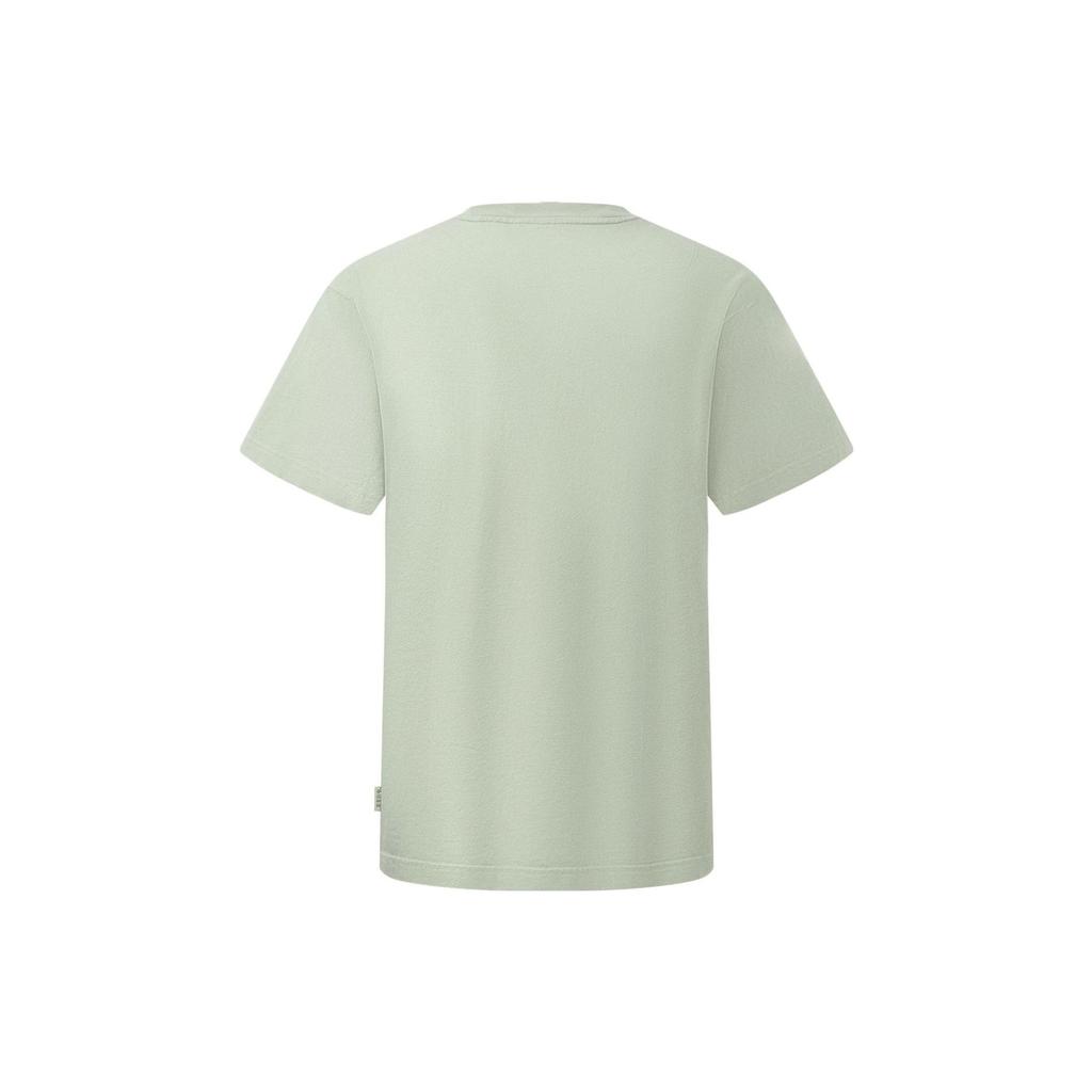 Футболка унисекс с коротким рукавом и принтом букв Li Ning, свободная, с круглым вырезом, цвет пустынно-зеленый AHST153-7