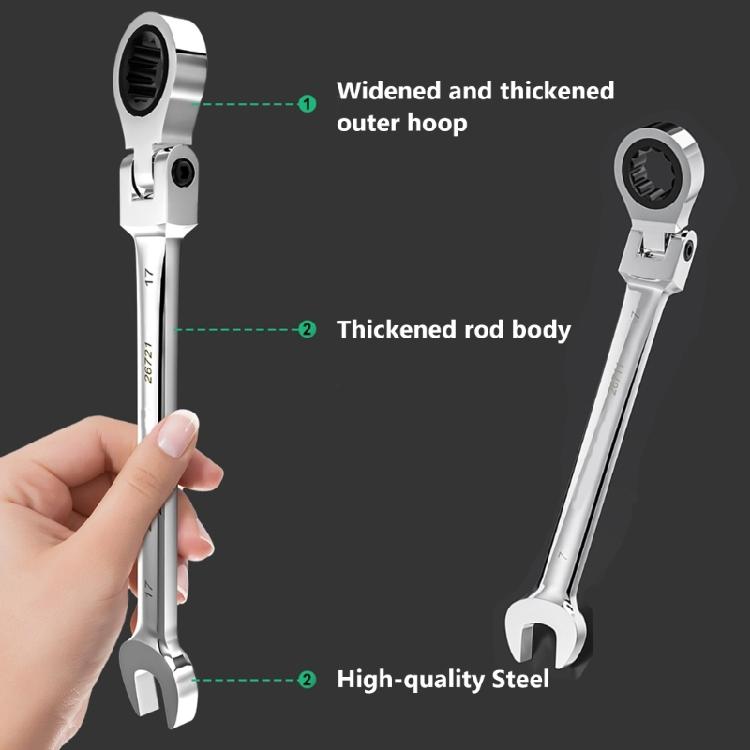 180 Degree Rotation Head Ratchets Spanner Double Head Design High Accurate Jaw Mirror Polish Alloy Steel Tool
