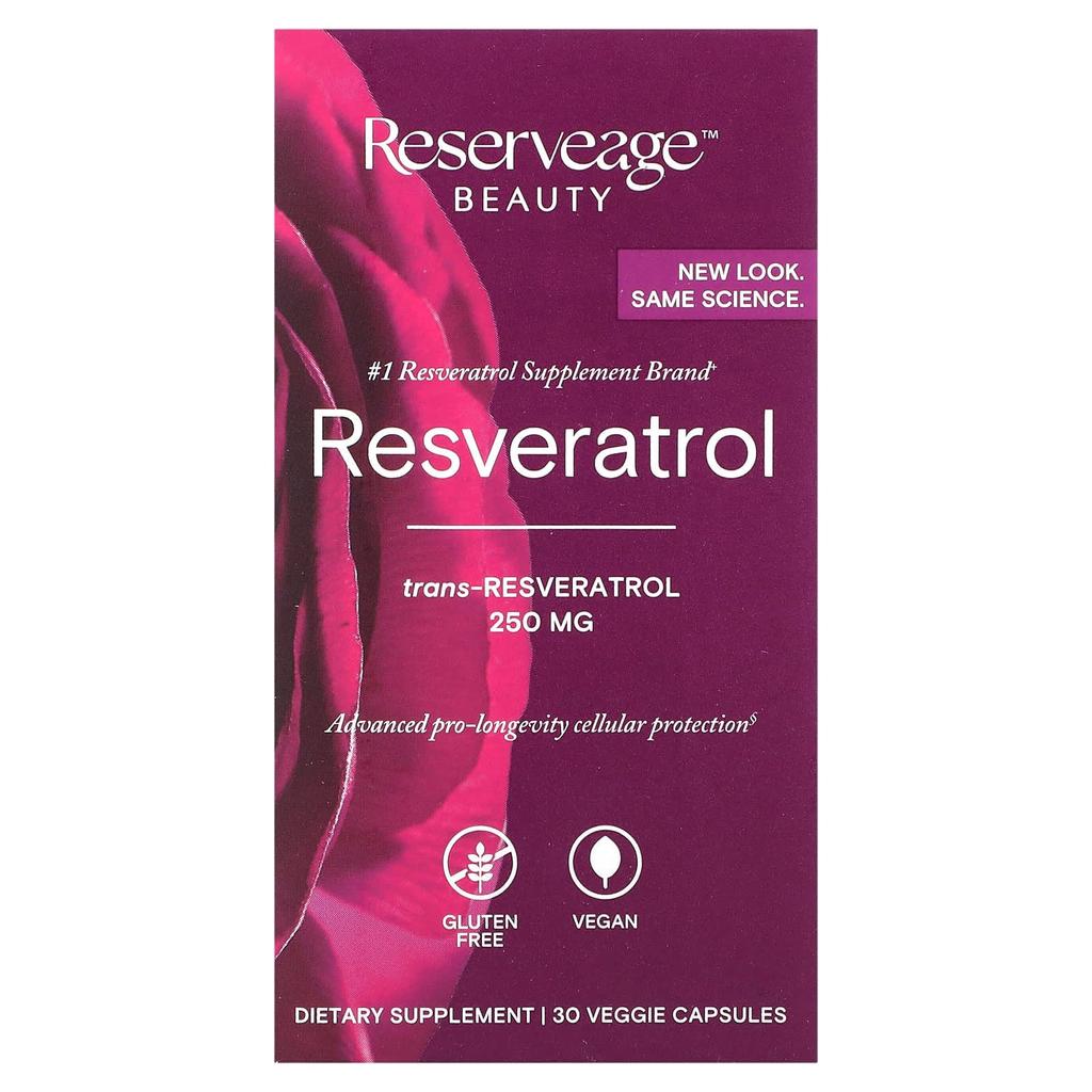 Reserveage Beauty, Resveratrol, 250mg, 30 Veggie Capsules