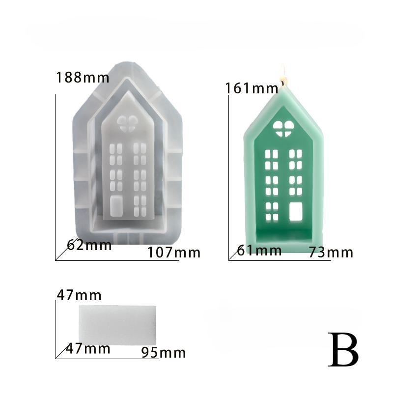 Сделай сам Ручная работа Креативная форма для заливки клеем Дом Ароматерапевтическая свеча Силиконовая форма Форма для гипса Цементный орнамент Аксессуары