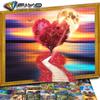 Полная квадратная алмазная живопись Дерево Сердце 5D DIY Алмазная вышивка крестиком Пейзаж Закат Мозаика Настенный Декор