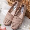 Casual Women's Net Shoes Flat Bottom Breathable Hollow Baotou Hole In the Hole Mother Shoes Nurse Shoes Outdoor Beach Shoes