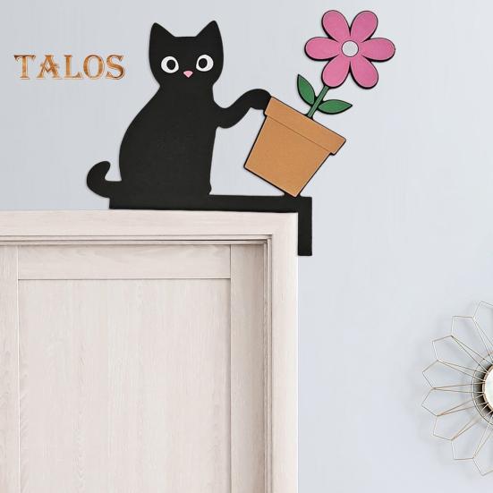 Украшение на дверную коробку для кошки, украшение на деревянную дверную раму, украшение на дверь, угловая табличка на окна дома, настенный декор для любителей кошек, подарок