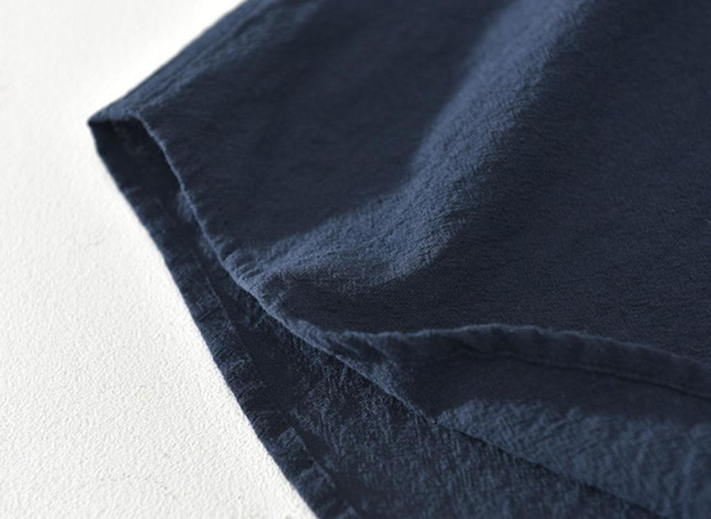 EASTEMPO Summer Short Sleeve Loose Solid Plus Sizes Men's Cotton-Linen Shirt, Casual, Business, Fit, Stylish, Lightweight, Color, (JP, Alphabet, 2XL,