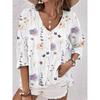 Модная женская весенне-осенняя рубашка с длинным рукавом, V-образным вырезом, свободного кроя, повседневная, с принтом, кардиган, топ с длинным рукавом