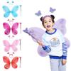 Dressing Up Kids Butterfly Headband Wings Party Props Glitter Butterfly DIY Fairy Wing Girls
