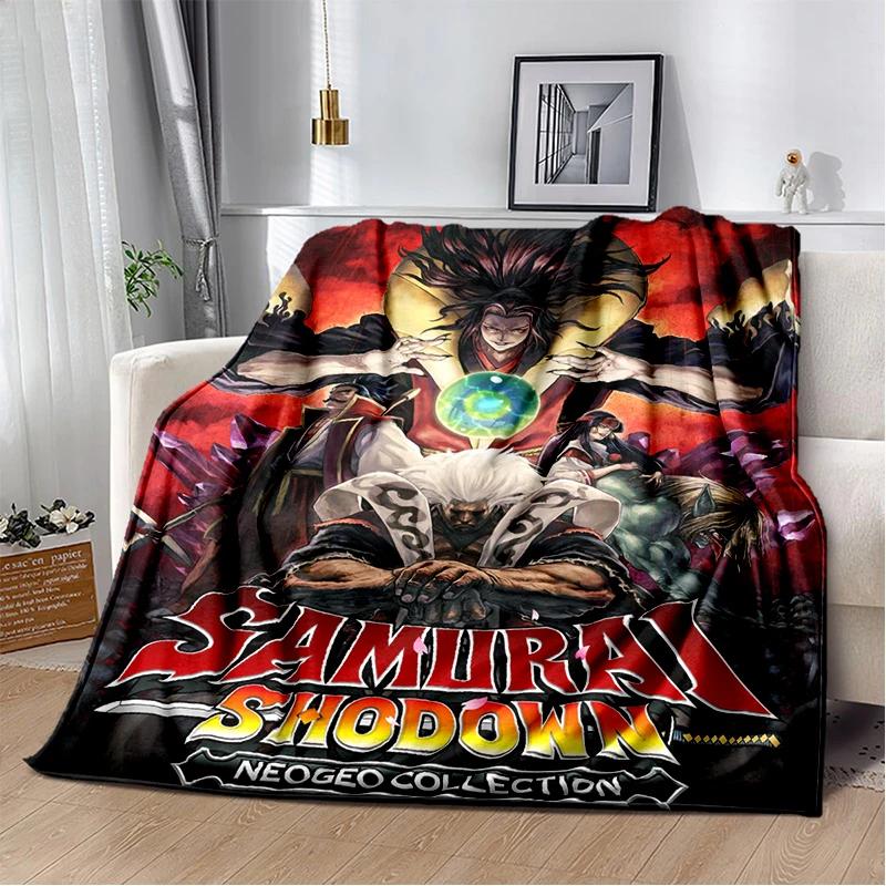 2025 New Style Retro Game Samurai Spirits Shodown Haohmaru Cartoon Blanket,Soft Throw Blanket for Home Bedroom Bed Sofa Kid Gift